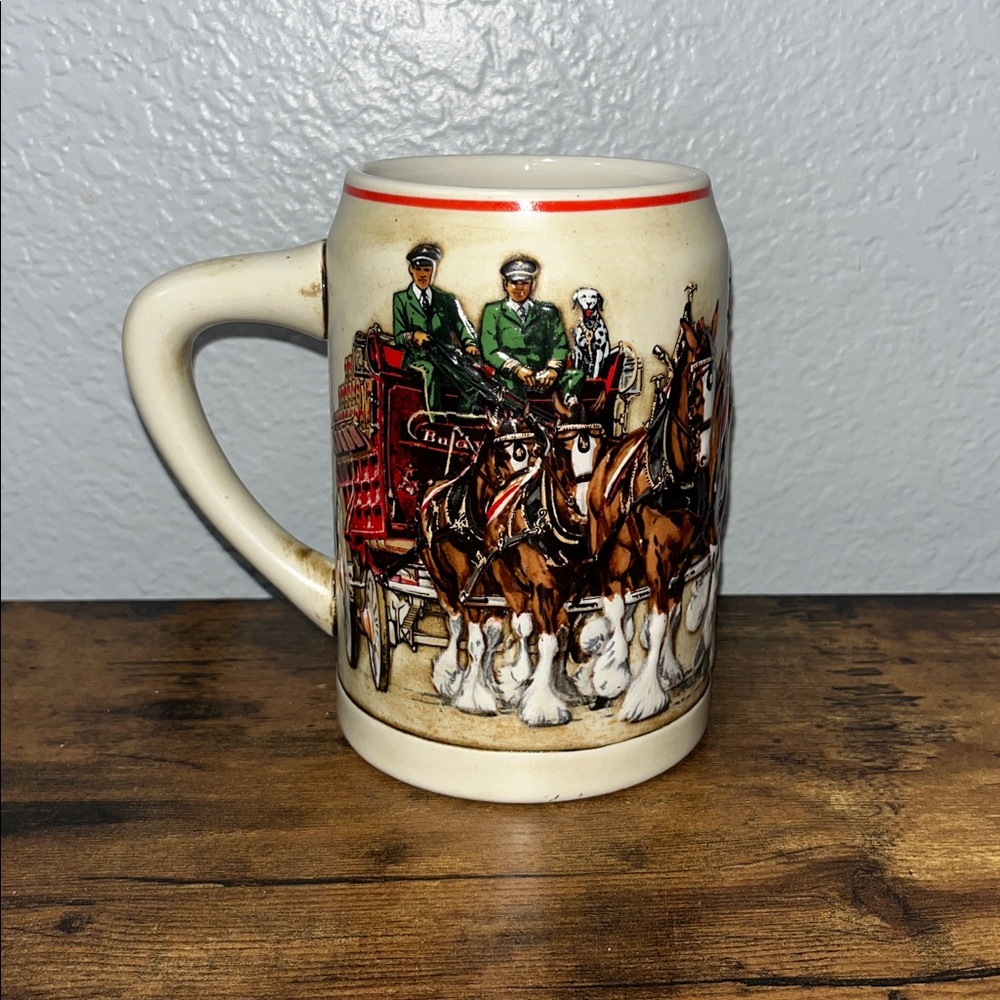 Budweiser Clydesdales Cream and Red Mug / Beer Stein mug